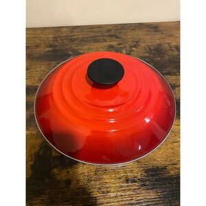 Le Creuset Red Enameled Cast Iron Pot Lid Knob Replacement LID ONLY